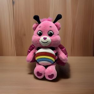 Care Bears Cheer Bear Ladybug 10" Plush Stuffed Animal Figure Toy Rainbow Pink